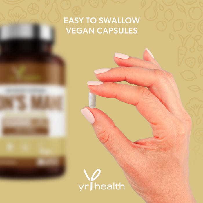 Lion's Mane Mushroom Supplement 2250mg - 180 Vegan Capsules with Added Vitamin B6 & B12, Supports Immune System & Promotes Digestive Health - 3 Months Supply