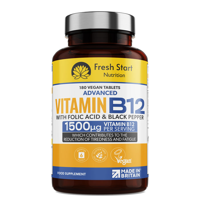 Fresh Start Advanced Vitamin B12 with Folic Acid & Black Pepper - 180 Tablets