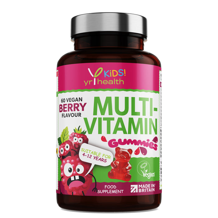 Horbaach Kids Multivitamin Gummies – 60 Gummies (2 Months), 14 Essential Nutrients, Strawberry Flavor, Vegan, Ages 4+