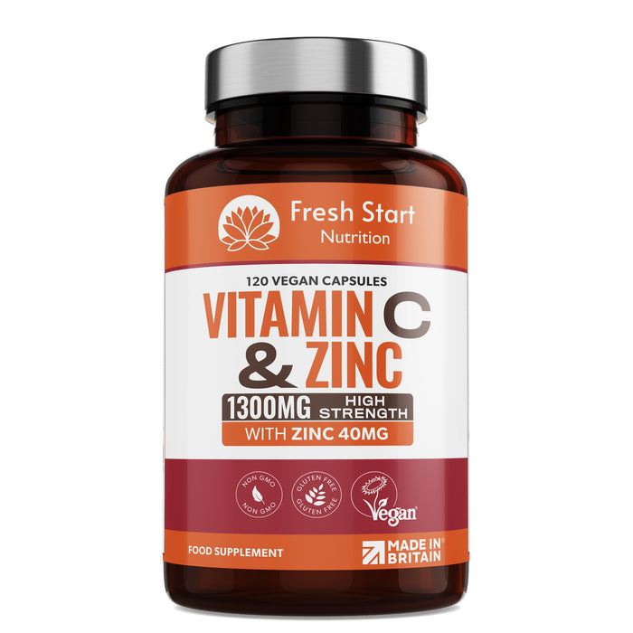 Fresh Start Vitamin C 1300mg & Zinc 40mg - 120 Vegan Capsules
