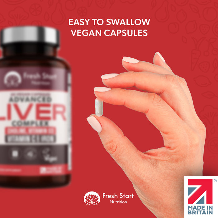 Fresh Start Vegan Liver Support Supplement - Liver Tablets with Vitamin C, Acai, Ginger Root, Turmeric- 30 Day Liver Detox Capsules, Cleanse & Support Men & Women