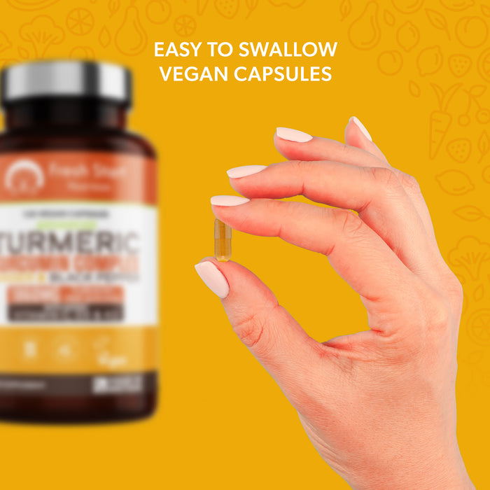 Fresh Start Turmeric Curcumin Complex Ginger & Black Pepper - 120 Vegan Tablets