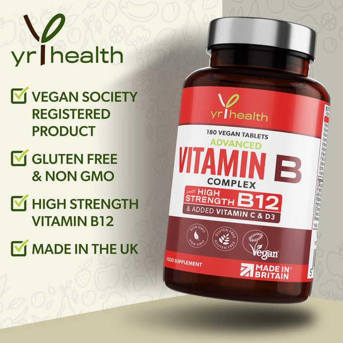 Vitamin B Complex - 180 Vegan Tablets