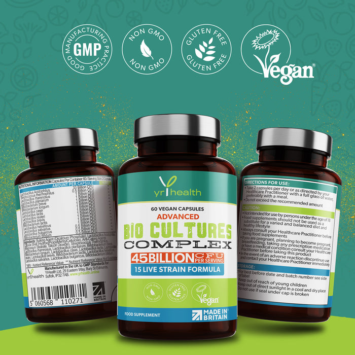 Advanced Bio Cultures Probiotic Complex - 60 Vegan Capsules
