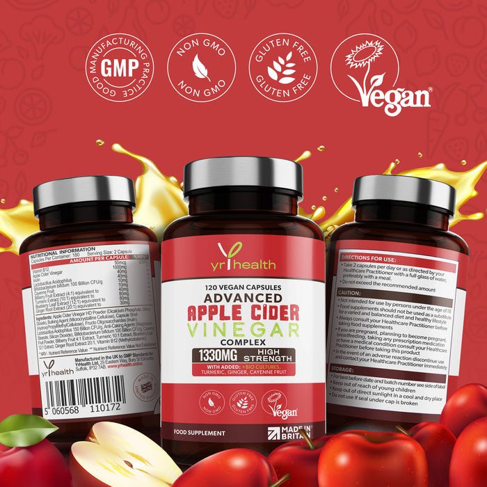 Advanced Apple Cider Vinegar Complex 1330mg - 120 Vegan Capsules
