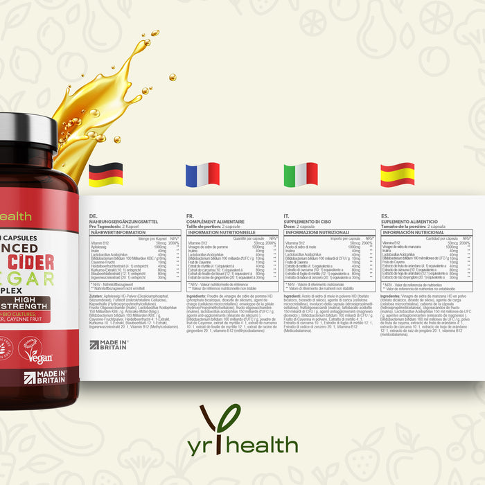 Advanced Apple Cider Vinegar Complex 1330mg - 120 Vegan Capsules