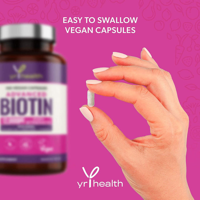 Advanced Biotin 12,000µg Complex with Added Coconut Oil, Folic Acid & Vitamin C - 180 Vegan Capsules