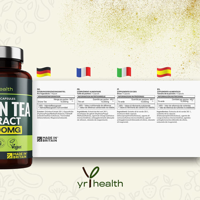 700px x 700px - Green Tea Capsules from Vegan Green Tea Extract 10,000mg â€” YrHealth Ltd