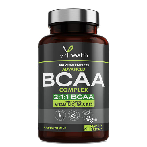 2:1:1 BCAAs Branch Chain Amino Acids + Vitamin C, B6 and B12 - 180 Vegan Capsules