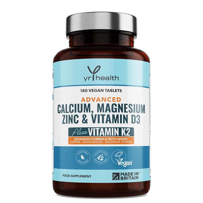 ADVANCED Calcium, Magnesium, Zinc, Vitamin D3 & K2 MK7  - 180 Vegan Tablets